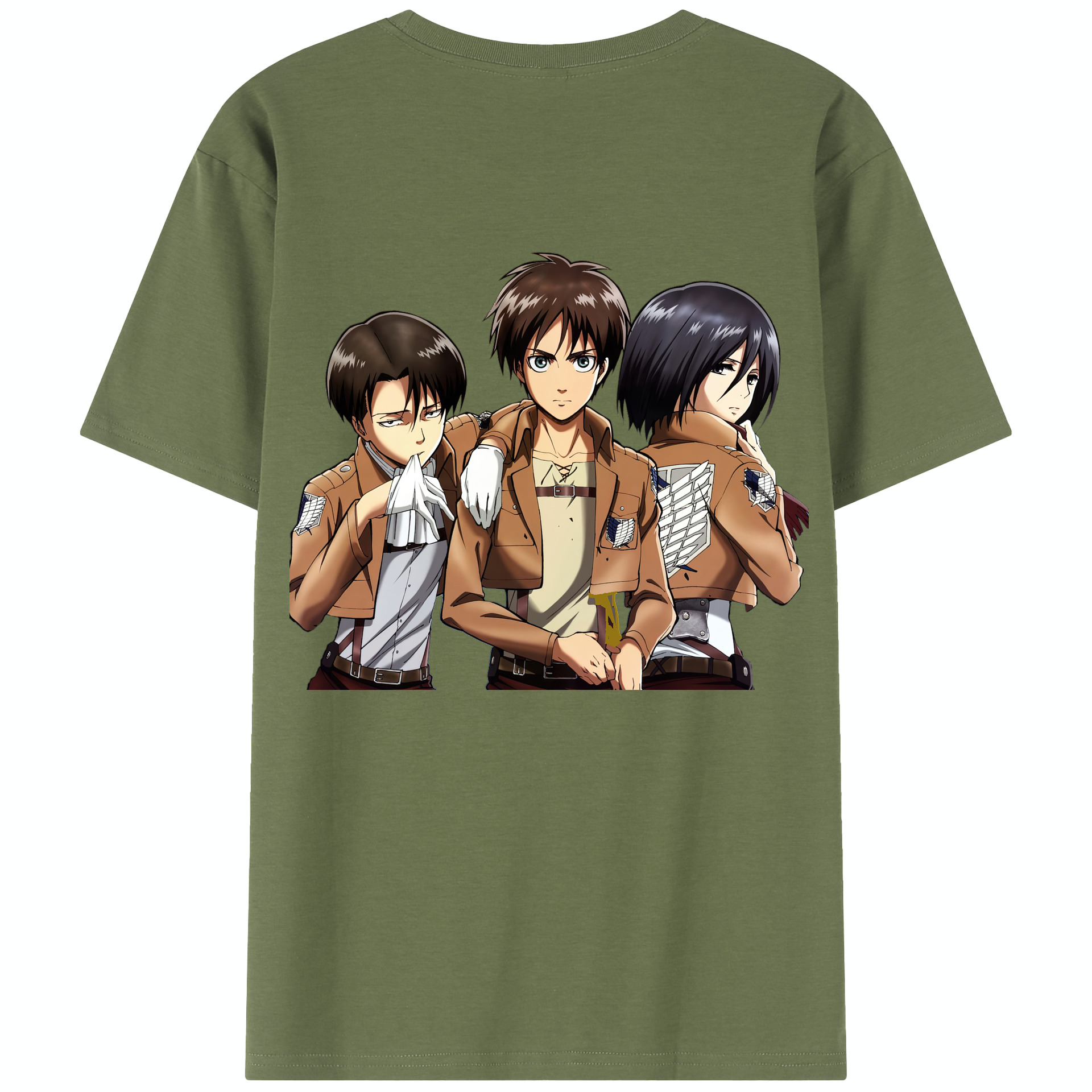 （画像用） 進撃の巨人 エレン･イェーガー Attack on Titan Eren Jäger 綿100％半袖Tシャツ（背面プリント）